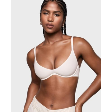 INLYRIC Inbarely Plus Plunge Bra Soft Supportive Coconut White