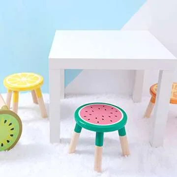 RUYU 9 Inch Kids Solid Hard Wood Fruit Chair, Crafted Hand-Painted Wood with Assembled Four-Legged S...