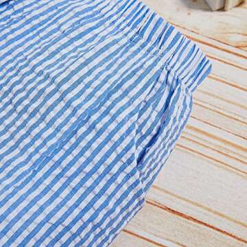 Sinhoon Baby Girl Boy Easter Outfits Infant Bunny Pattern Romper+Blue Stripes Suspender Pants Toddler Easter Clothes Sets