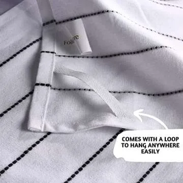 Folkulture Boho Hand Towels with Tassels for Bathroom Hanging and Decorative, Set of 2, 100% Cotton, 16" x 30" Inches (Hamilton Black and White)