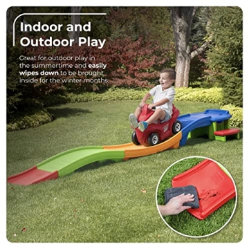 Step2 Up & Down Roller Coaster Kids Ride On Toy, Push Car, Indoor/Outdoor Playset, Made of Durable Plastic, Max Weight 50 lbs., For Toddlers 2-5 Years Old, Multicolor
