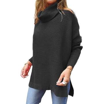 GUTPOINT Women's Turtleneck Oversized Sweater for 2023