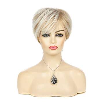 Sallcks Short Blonde Layered Wig for Women - Party & Cosplay