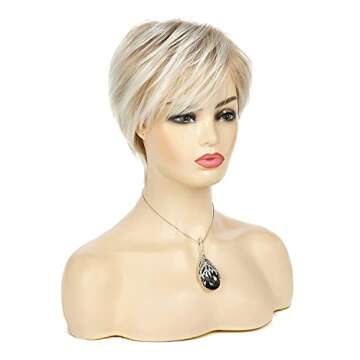 Sallcks Short Blonde Layered Wig for Women - Party & Cosplay