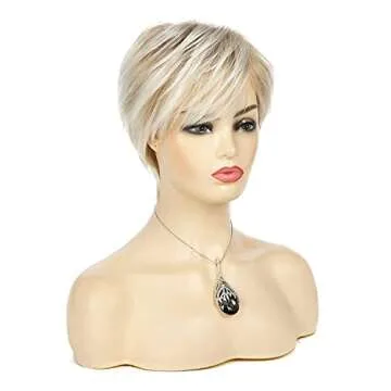 Sallcks Short Blonde Layered Wig for Women - Party & Cosplay