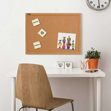 Quartet Framed Cork Bulletin Board 2' x 3' Ideal for Offices