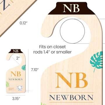 Stylish Wooden Baby Closet Dividers - Set of 8 Hangers