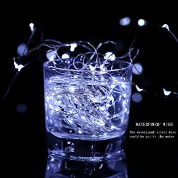 TingMiao Cool White Fairy String Lights Battery Operated Firefly Lights LED Starry Lights 7.2ft 20 LEDs Silvery Copper Wire for Christmas DIY Decoration Wedding Party (6 Pack)