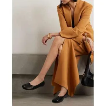 VBDB Black Tabi Ballet Flats for Women Comfortable Low Heel