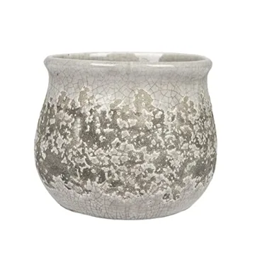 Creative Co-Op Distressed Grey Terracotta Planter for Any Decor