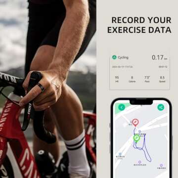 LICNPHLL Smart Ring for Men & Women, Smart Ring Health Tracker, Blood Oxygen & Heart Rate Monitor Sleep Ring, Wearable IP68 Waterproof Fitness Monitor, Long Lasting Battery Smart Ring (Gold, 7)