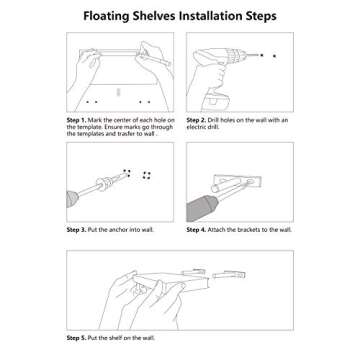 Mkono Floating Shelves White Wood Wall Mounted Rustic Modern Shelf Set of 3 Photo Display Ledges with Invisible Bracket for Living Room Bedroom Bathroom 4" Deep