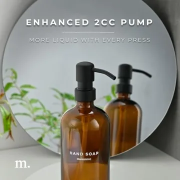 MaisoNovo Amber Glass Soap Dispenser Set with Black Pumps