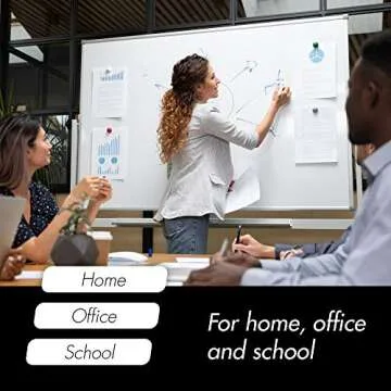 INNOVART Mobile Whiteboard 48" x 36", 360° Reversible Double Sided Magnetic Dry Erase Board with Portable Rolling Stand on Wheels, Easel Standing Board with Aluminum Frame