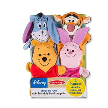 Melissa & Doug Disney Winnie the Pooh Soft & Cuddly Hand Puppets Toys For Kids Ages 2+