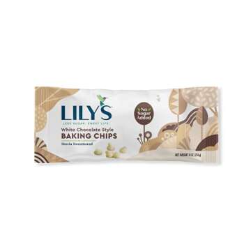 LILY'S White Chocolate Style No Sugar Added Baking Chips, Gluten Free, Bulk, 9 oz Bags (12 Count)