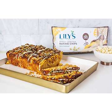 LILY'S White Chocolate Style No Sugar Added Baking Chips, Gluten Free, Bulk, 9 oz Bags (12 Count)