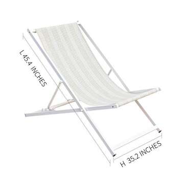 QILLOWAY Outdoor Folding Sling Chair for Beach & Patio