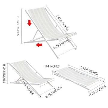 QILLOWAY Outdoor Folding Sling Chair for Beach & Patio