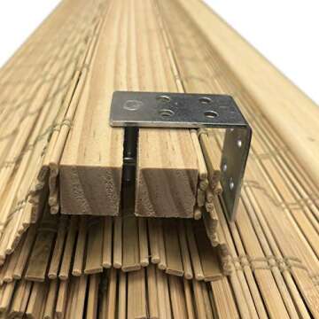 ARLO BLINDS Sheer Bamboo Roman Shades with Valance - Petite Rustique, 34" W x 60" H - Light Filtering Cordless Blinds for Interior Windows - Real Natural Bamboo Material - Mounting Hardware Included