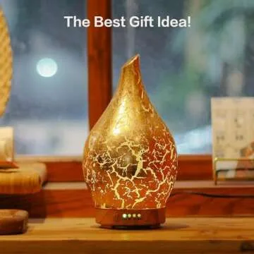 Porseme Essential Oil Diffuser Glass Aromatherapy Ultrasonic Humidifier, Air Refresh Auto Shut-Off, Timer Setting, BPA Free for Home Hotel Yoga Leisure SPA Gift 150ml Last 6H