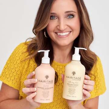 Hairitage Gentle Daily Moisture Shampoo and Conditioner Set - Split End + Bond Strengthening for Dry...