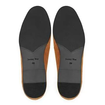 Journey West Suede Tassel Loafer for Women Slip-on Belgian Penny Loafers Shoes for Women Brown US 9