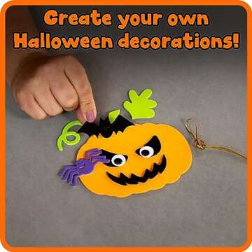 Ready 2 Learn Create Your Own Halloween Pumpkins | Set of 4 | Halloween Crafts for Kids Ages 4-8 | DIY Party Favors, Ornaments, Magnets and Decor