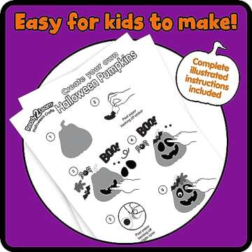 Ready 2 Learn Create Your Own Halloween Pumpkins | Set of 4 | Halloween Crafts for Kids Ages 4-8 | DIY Party Favors, Ornaments, Magnets and Decor