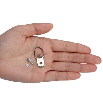 Blisstime Picture Hanging Kit - 100 Feet Stainless Steel Hanging Wire, 60 Pcs D Ring Picture Hangers with Screws and 60 Pcs Aluminum Crimping Loop Sleeve for Hanging Paintings Photos