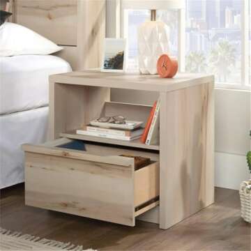Sauder Harvey Park 1-Drawer Night Stand in Pacific Maple, Pacific Maple finish
