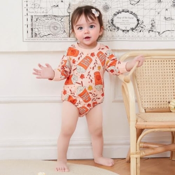 Adorable Halloween Baby Girl Romper Pumpkin Outfit 0-18 Months