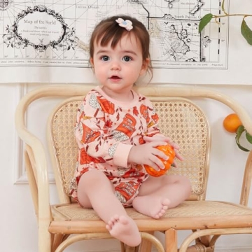 Adorable Halloween Baby Girl Romper Pumpkin Outfit 0-18 Months