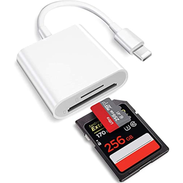 Portable 2 in 1 Lightning to SD Card Reader for iPhone