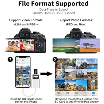 Portable 2 in 1 Lightning to SD Card Reader for iPhone