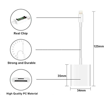 Portable 2 in 1 Lightning to SD Card Reader for iPhone