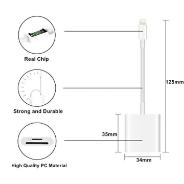 Portable 2 in 1 Lightning to SD Card Reader for iPhone