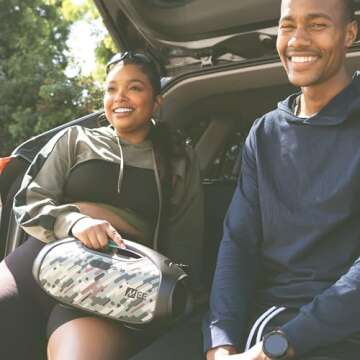 MEE audio PartySPKR Bluetooth Wireless Speaker, Powerful 60W RMS Stereo Sound, 2 Subwoofers, Portable Speaker for Outdoor, Camping, Beach, Camo