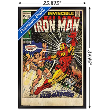 Trends International Iron Man Cover Wall Poster 24x36