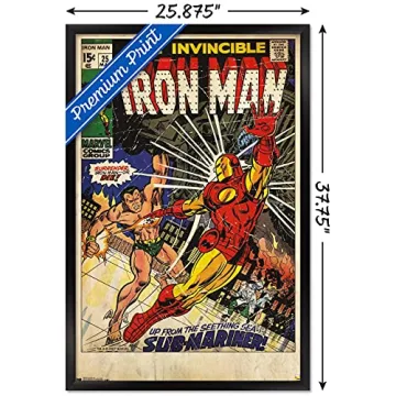 Trends International Iron Man Cover Wall Poster 24x36