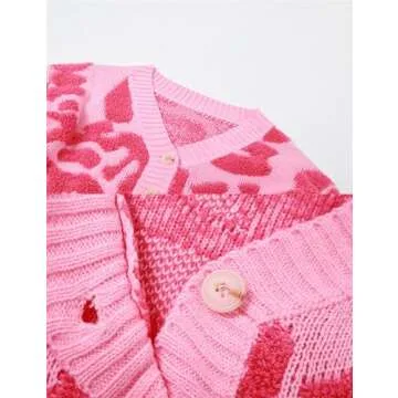 Perbai V Neck Button Down Y2K Cropped Cardigan for Women