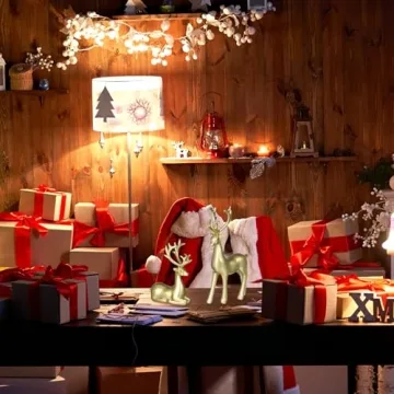 Cabilock Christmas Reindeer Statues Golden : Gold Resin Deer Miniature Figurine Xmas Artificial Animal Crafts Home Office Desk Bookself Counter Decor 2pcs