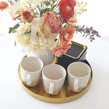 FREELOVE Round Decorative Tray for Home & Office Organization