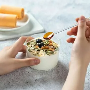 9 Pieces Glass Spoons, Clear Coffee Spoon, 5.8 Inches Stirring Rod Mixing Spoon Bar Swizzle Stick for Salt Sugar Tea Cocktail Milkshake Cold Drink Appetizers Desserts, 14.8*2cm/5.8*0.78inch