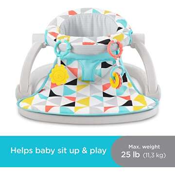 Fisher-Price Portable Baby Chair Sit-Me-Up Floor Seat with Developmental Toys & Machine Washable Sea...