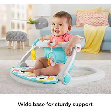 Fisher-Price Portable Baby Chair Sit-Me-Up Floor Seat with Developmental Toys & Machine Washable Seat Pad, Windmill