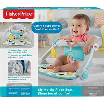 Fisher-Price Portable Baby Chair Sit-Me-Up Floor Seat with Developmental Toys & Machine Washable Seat Pad, Windmill