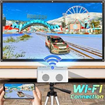 TMY Mini WiFi Projector - 1080P, 8500 Lumen - Portable & Compatible