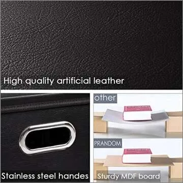 Stylish and Sturdy PRANDOM Leather Storage Bins