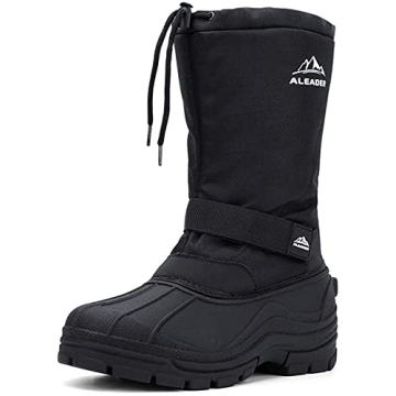 ALEADER Winter Boots for Men - Ultimate Waterproof Snow Boots & Hiking Shoes Black 11 D(M) US